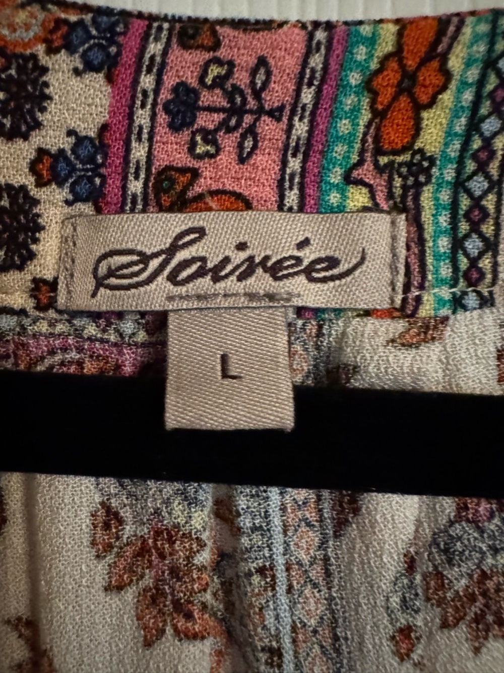 Soirée‎ Boho Patchwork V-Neck Sleeveless Top - Multi - Picture 3 of 6